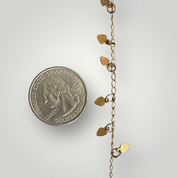 BELISSIMA joias Dainty Heart Charm Anklet Gold Tone Adjustable 10–11” - Picture 3 of 4